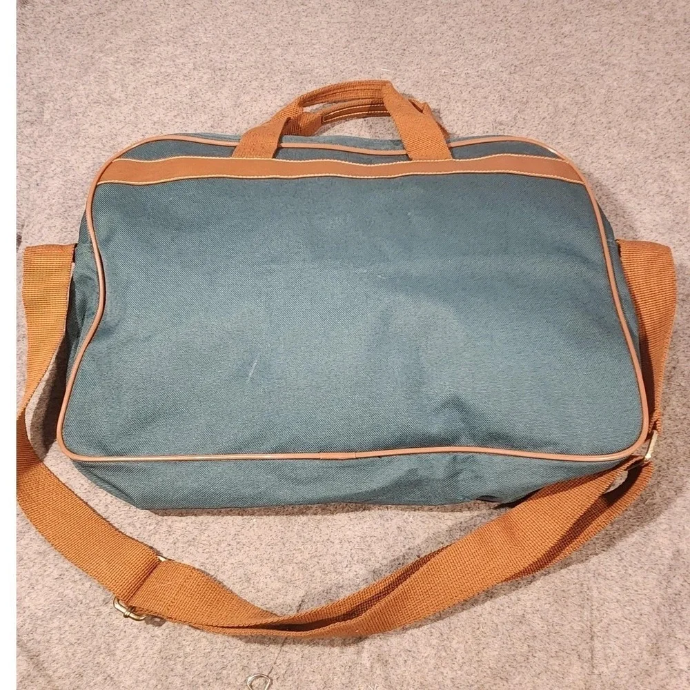 Vintage Polo Ralph Lauren Green Canvas Messenger Bag Weekender Travel Duffle 90s